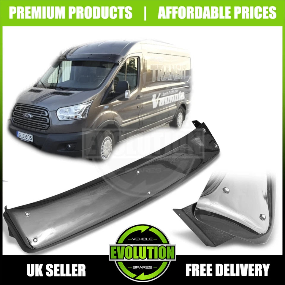 SUN VISOR GUARD WINDSCREEN GLOSS BLACK FITS FORD TRANSIT MK8 2014- 2023
