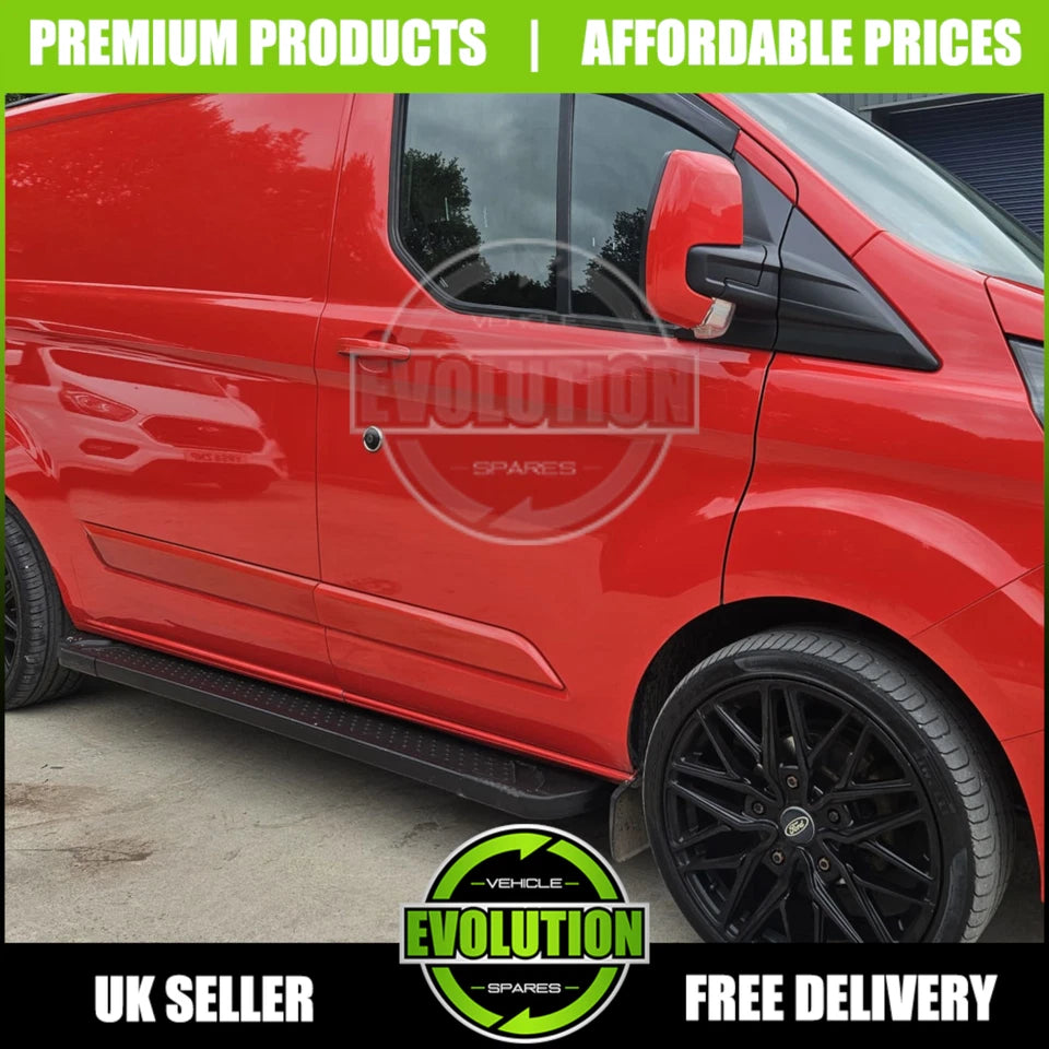 Side Steps Bars Running Boards black steel fit Ford Transit Custom 2013-2023 SWB
