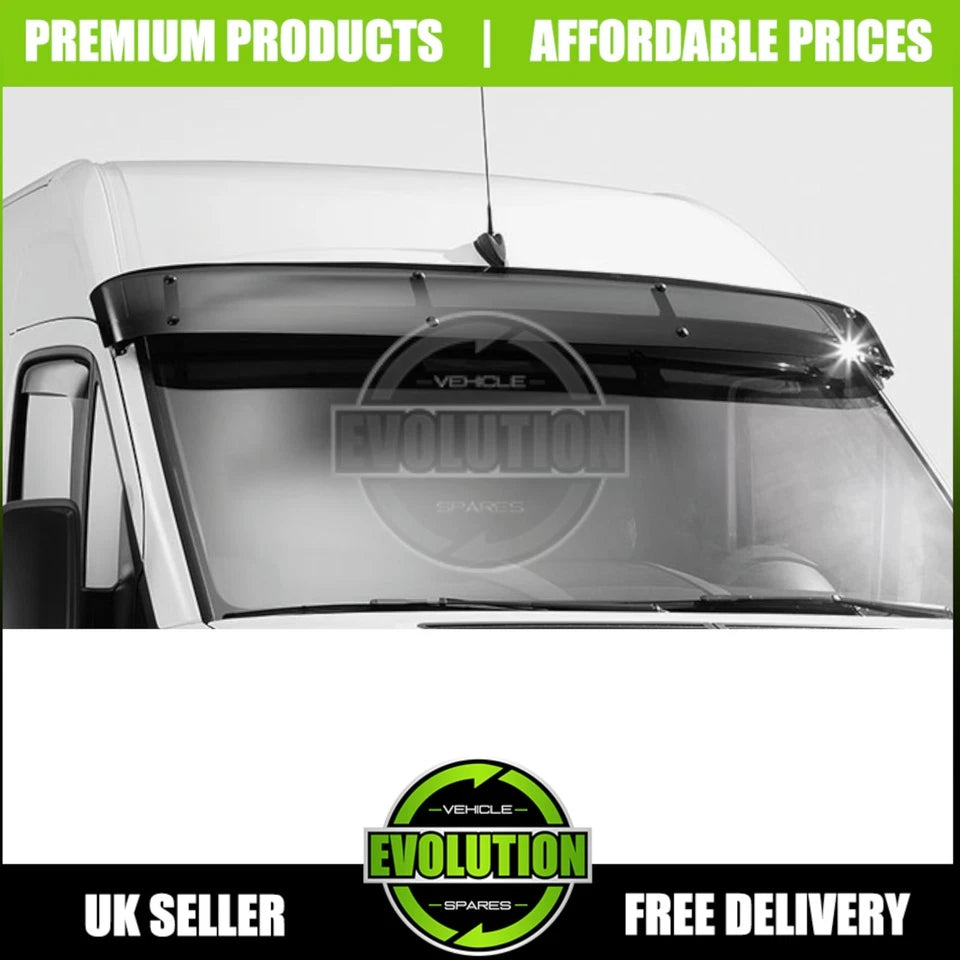 SUN VISOR GUARD WINDSCREEN GLOSS BLACK FITS FORD TRANSIT MK8 2014- 2023