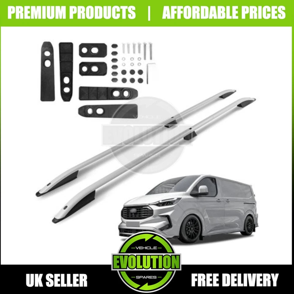 ROOF RAILS BARS SILVER RACK BAR SWB FITS FORD TRANSIT CUSTOM 2023-- MK2