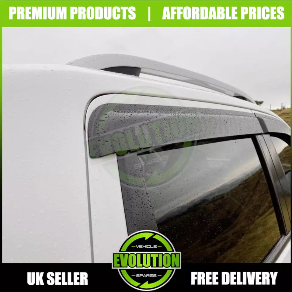 WIND RAIN SUN SMOKE GUARD DEFLECTORS GLOSS FITS NISSAN NAVARA NP300 2016-2022