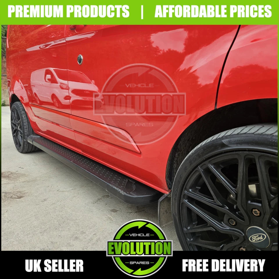 Side Steps Bars Running Boards black steel fit Ford Transit Custom 2013-2023 SWB