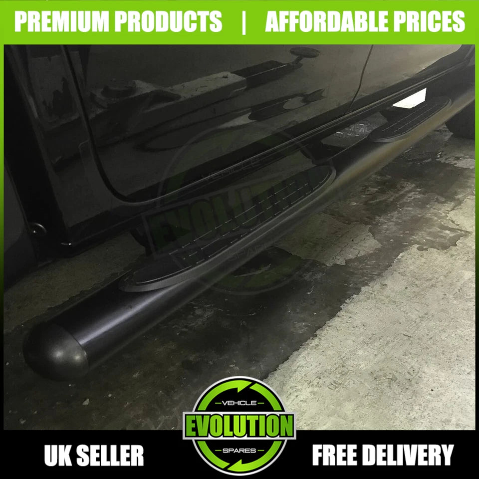 FITS Nissan NAVARA 2016-2022 Black Side Steps Bars Running Boards