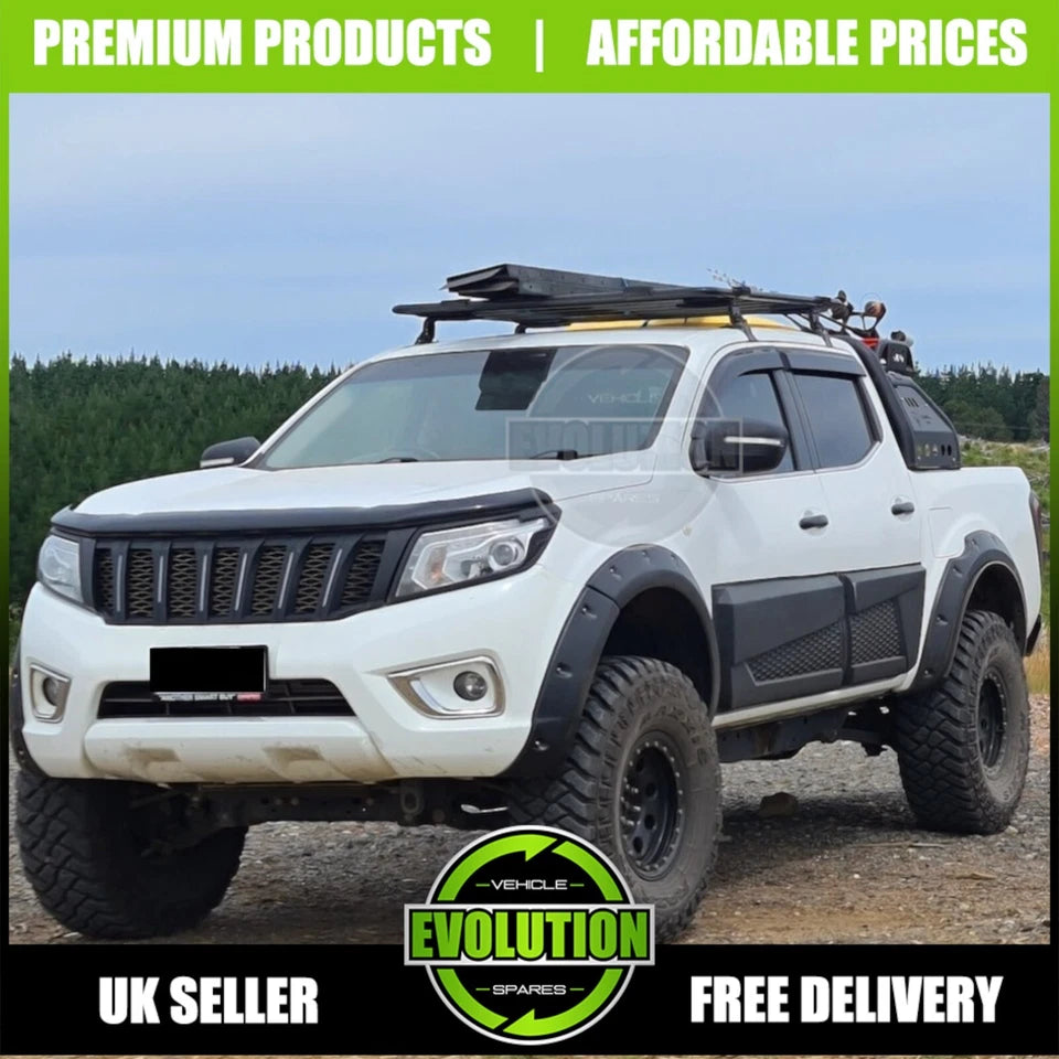 MATT BLACK SIDE DOOR BODY KIT CLADDING TRIM FITS Nissan Navara NP300 2016-2022