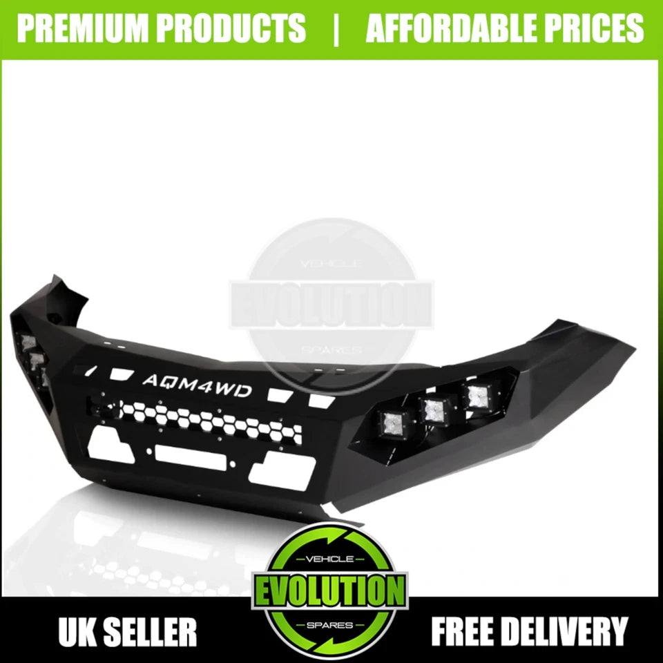 FRONT BUMPER WINCH HEAVY DUTY BLACK STEEL 4X4 FOR NISSAN NAVARA D23 NP300 2016-2022