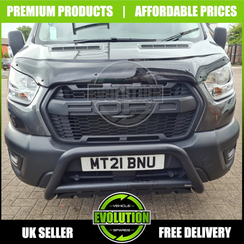 BONNET GUARD BUG DEFLECTOR BRA GLOSS BLACK FITS FORD TRANSIT 2019-2024 MK9