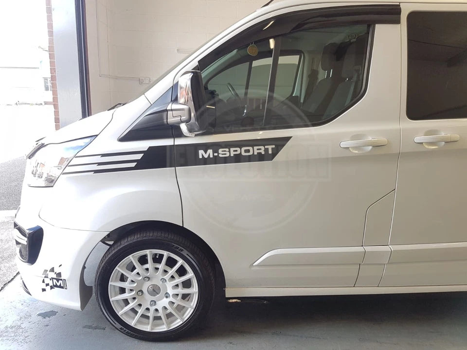 WIND RAIN SMOKE DEFLECTORS VISORS TO FIT FORD TRANSIT CUSTOM 13-22 EXTERNAL FIT