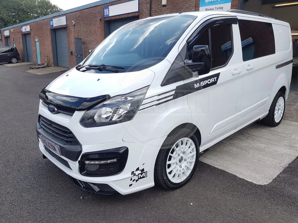 WIND RAIN SMOKE DEFLECTORS VISORS TO FIT FORD TRANSIT CUSTOM 13-22 EXTERNAL FIT