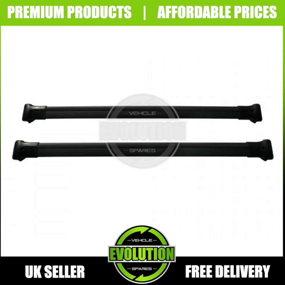 BLACK CROSS BAR SET ROOF BARS RACK FOR FORD TRANSIT CUSTOM 2024- MK2 OEM QUALITY