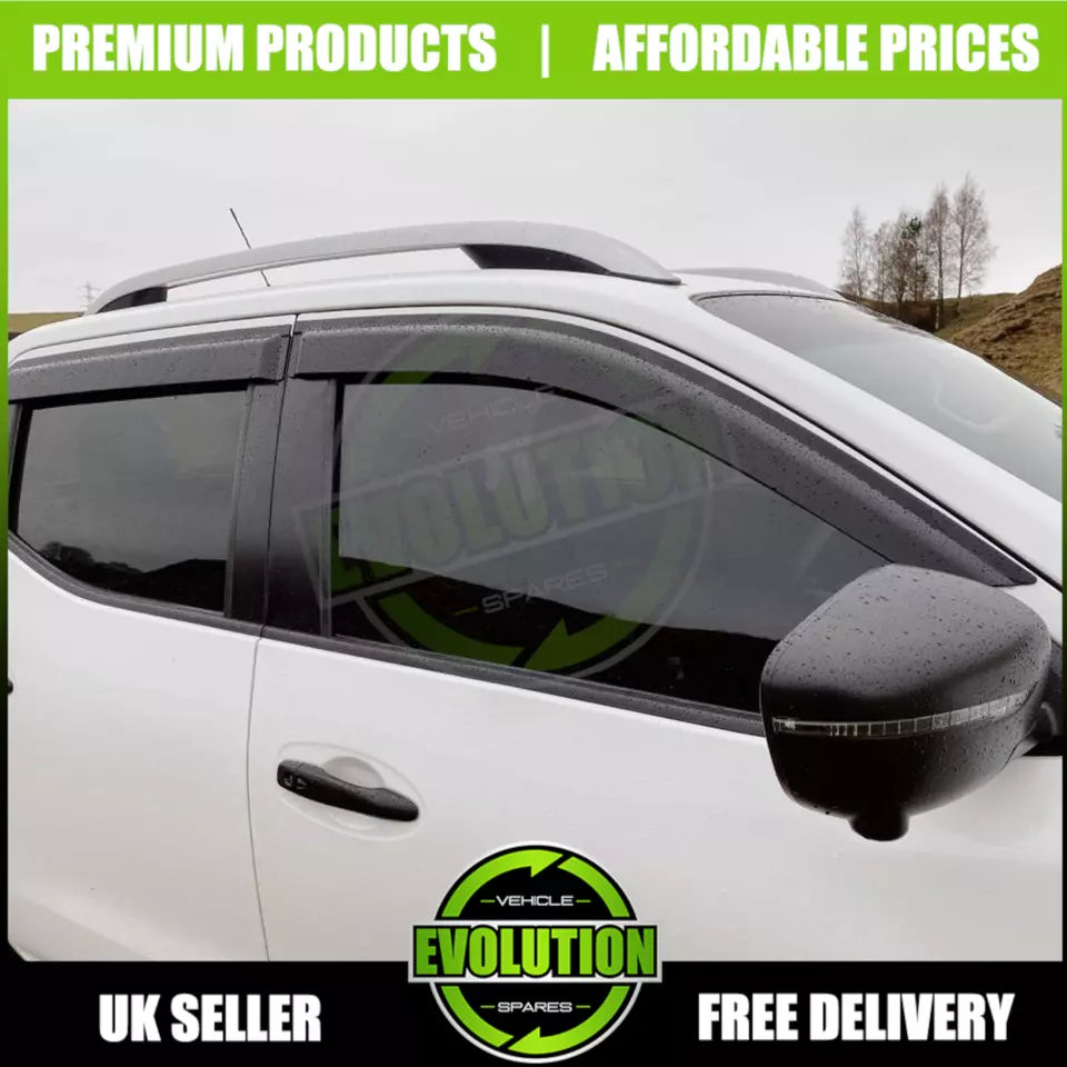 WIND RAIN SMOKE DEFLECTORS WINDOW GLOSS VISORS FOR NISSAN NAVARA NP300 2016-2022