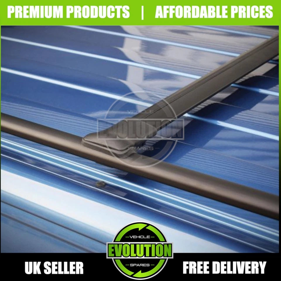 BLACK CROSS BAR SET ROOF BARS RACK FOR FORD TRANSIT CUSTOM 2024- MK2 OEM QUALITY