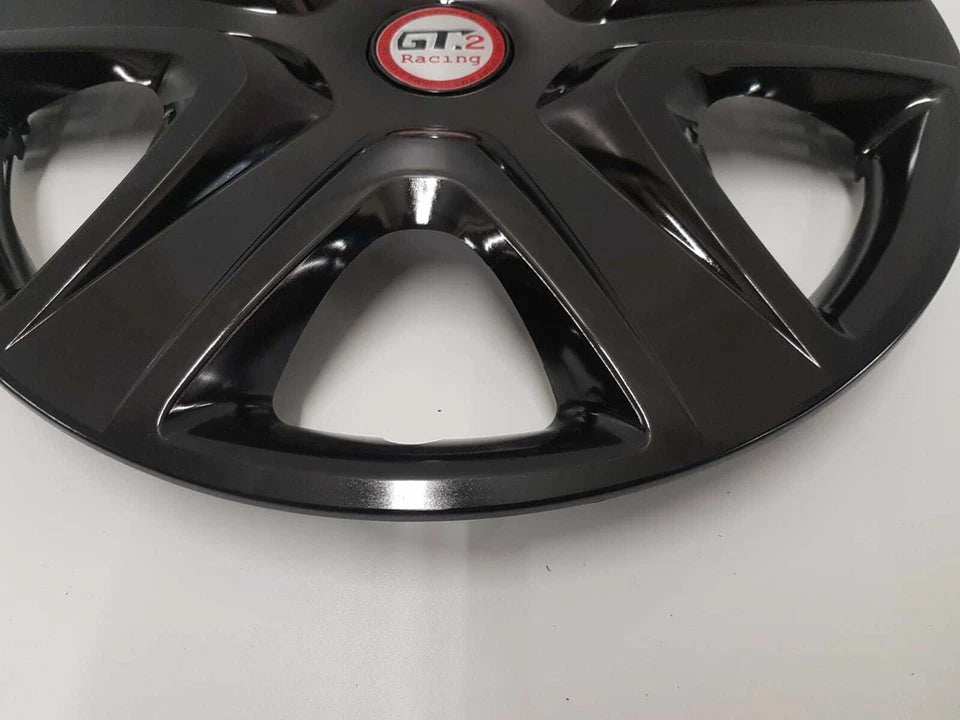 15" WHEEL TRIMS TO FIT FORD TRANSIT CONNECT 2003-2023 4 HUB CAPS GLOSS BLACK