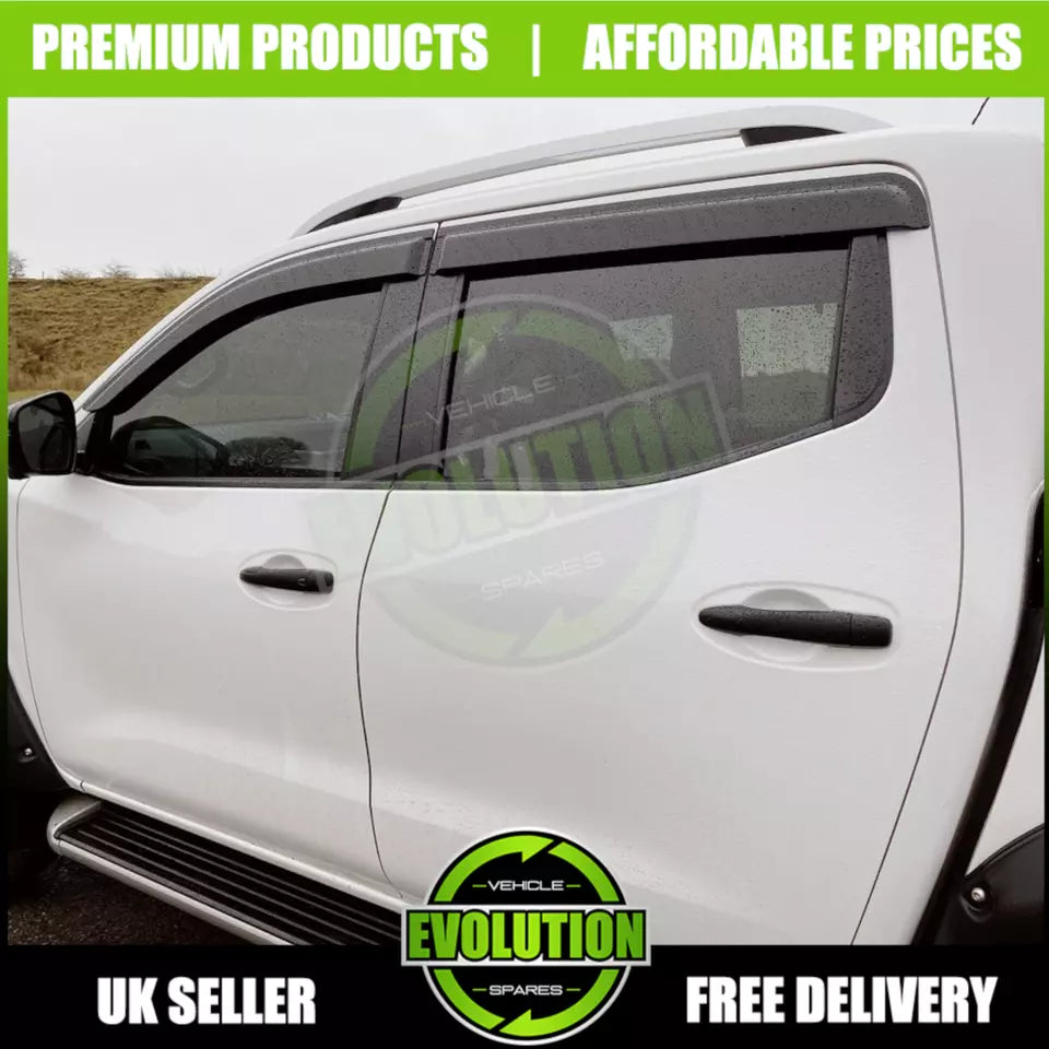 WIND RAIN SUN SMOKE GUARD DEFLECTORS GLOSS FITS NISSAN NAVARA NP300 2016-2022