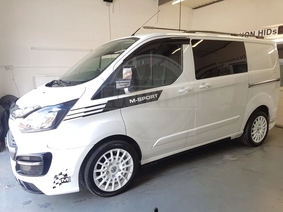 WIND RAIN SMOKE DEFLECTORS VISORS TO FIT FORD TRANSIT CUSTOM 13-22 EXTERNAL FIT