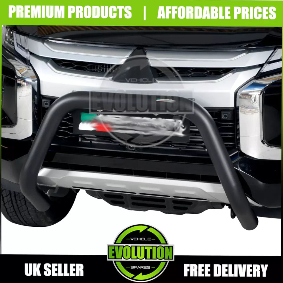 BLACK AXLE NUDGE A-BAR, BULL BAR GUARD TO FIT MITSUBISHI L200 DOUBLE CAB 2020-up