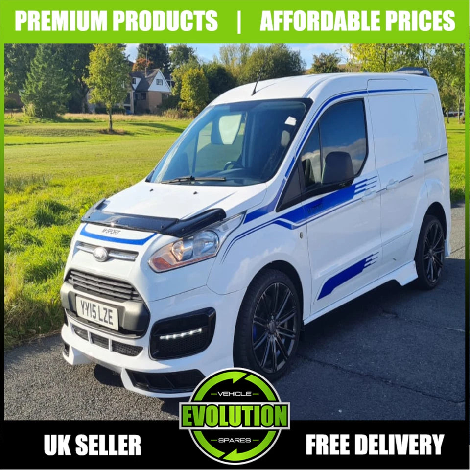 BONNET GUARD BUG DEFLECTOR BRA GLOSS BLACK FITS FORD TRANSIT CONNECT 2014-2018