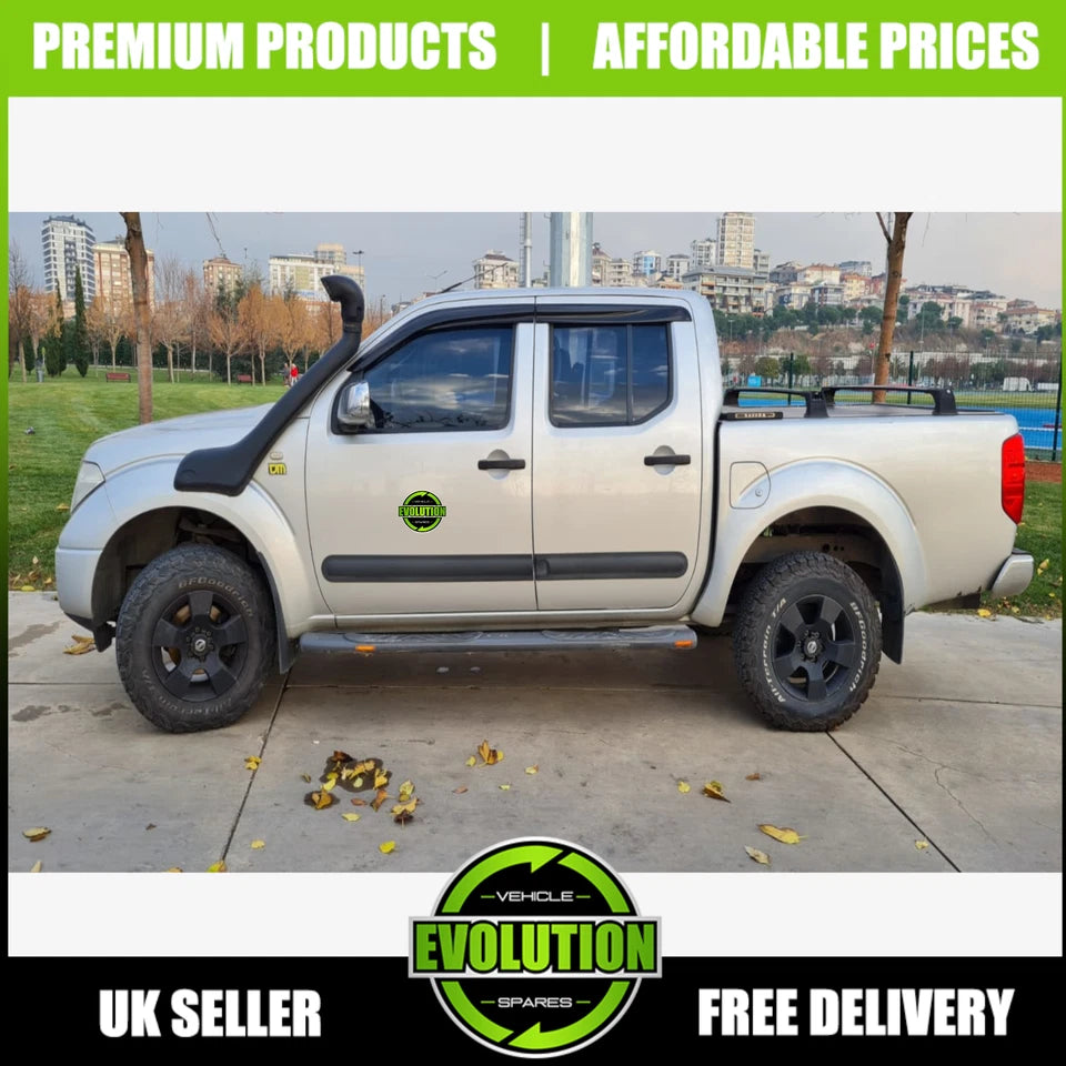 Wind Deflectors Sun Visor for Nissan Navara D40 2006-2015 Double Cab Smoke Black