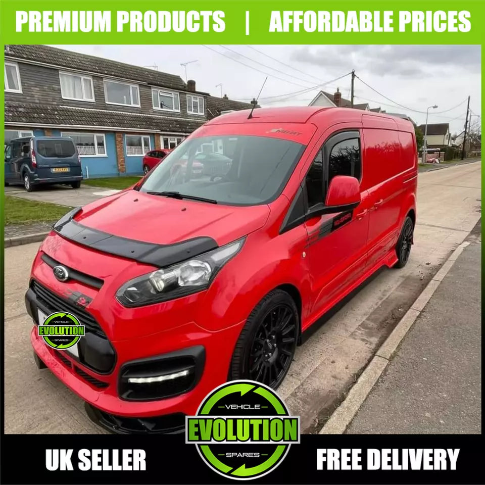 BONNET GUARD BUG DEFLECTOR BRA GLOSS BLACK FITS FORD TRANSIT CONNECT 2014-2018