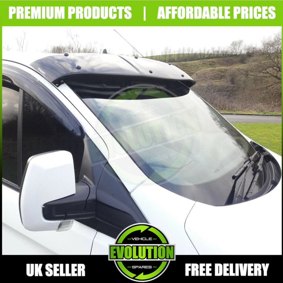 SUN VISOR GUARD WINDSCREEN GLOSS BLACK FITS FORD TRANSIT CUSTOM 2012- 2022