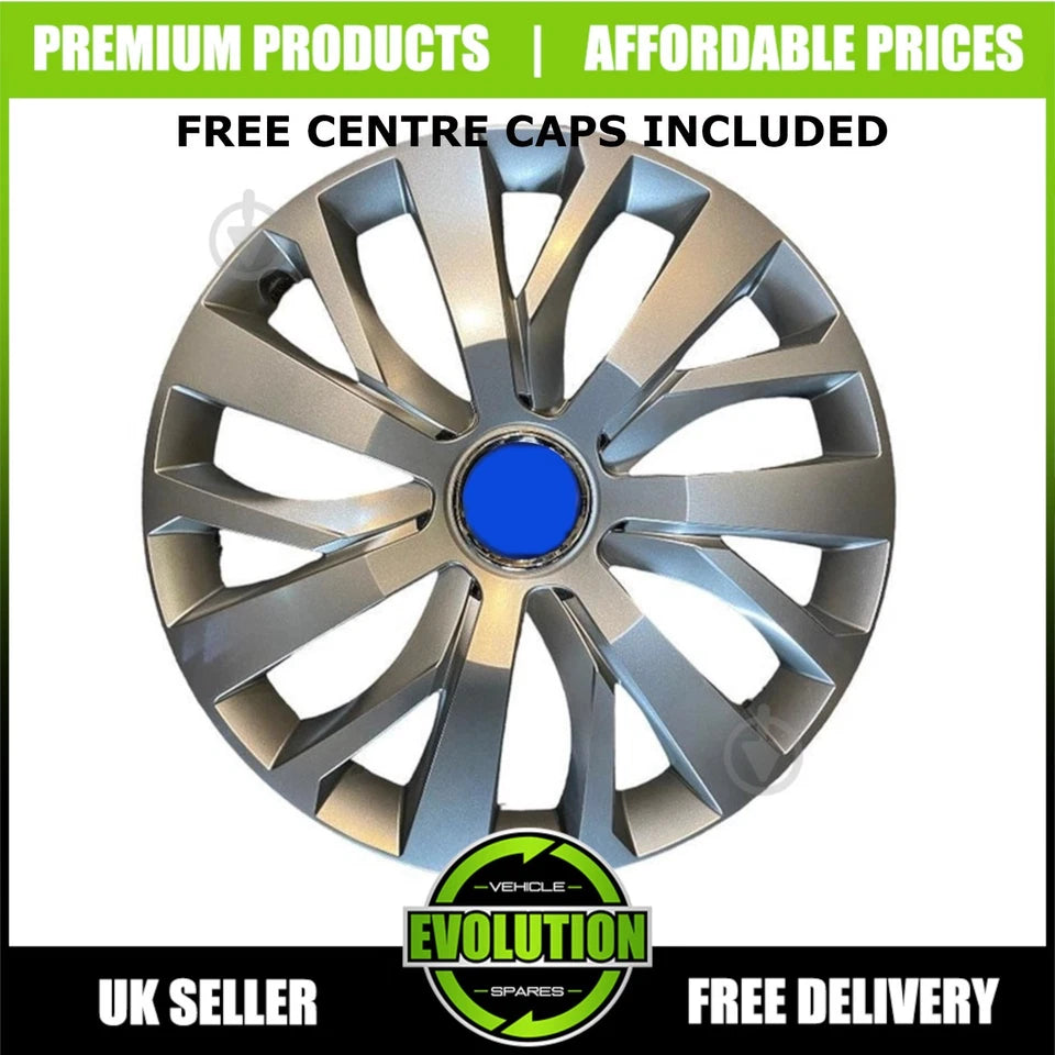 16" WHEEL TRIMS COVERS SET OF 4 HUB CAPS TO FIT FORD TRANSIT MK8 2014-2025