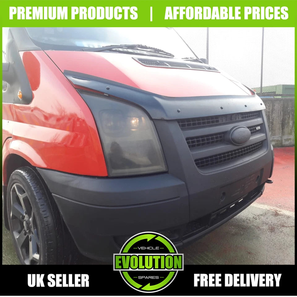 TO FIT FORD TRANSIT BLACK SOLID SUNVISOR & BONNET GUARD MK7 07-13 SET OF 2