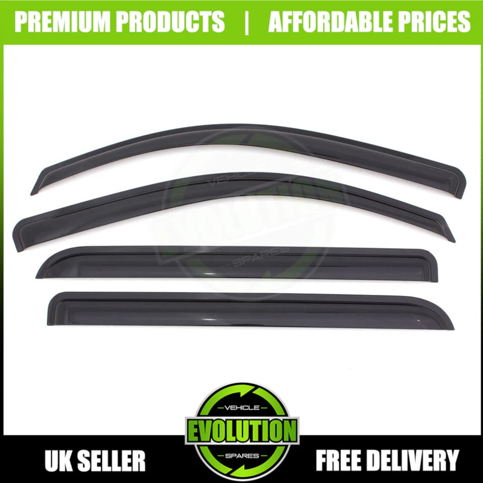 WIND RAIN SMOKE DEFLECTORS VISORS FITS Nissan NAVARA D40 2006-2015 EXTERNAL FIT
