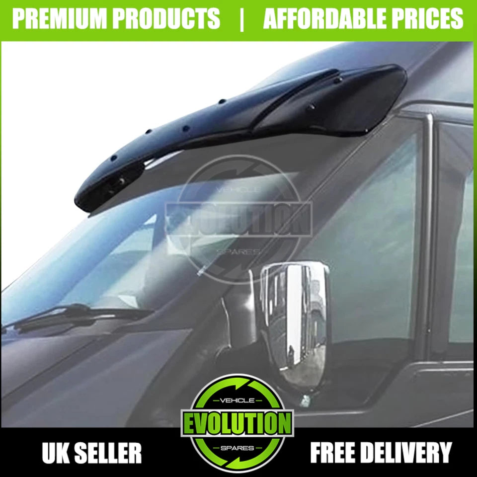 SOLID SUNVISOR SUN VISOR DEFLECTOR GLOSS BLACK FIT FORD TRANSIT MK6 MK7 00-2013