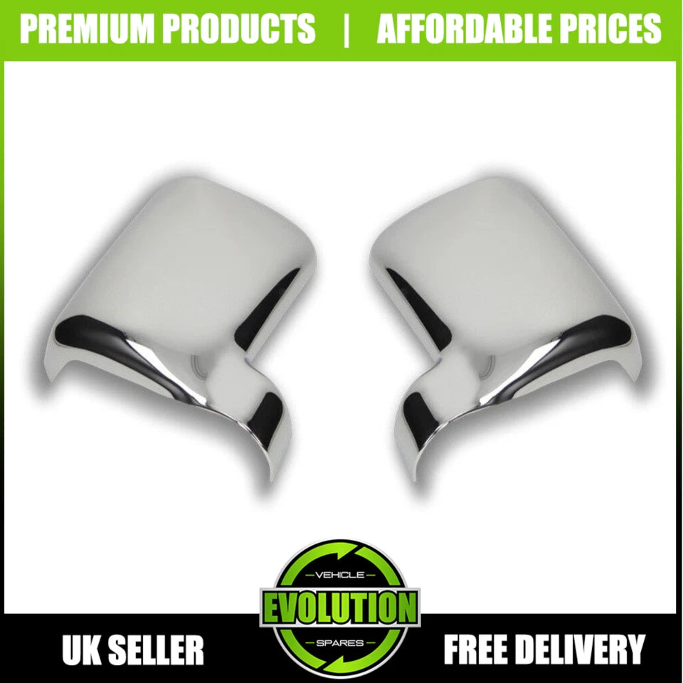 TO FIT FORD TRANSIT CONNECT 2002-2009 CHROME WING MIRROR COVERS SURROUNDS CAPS
