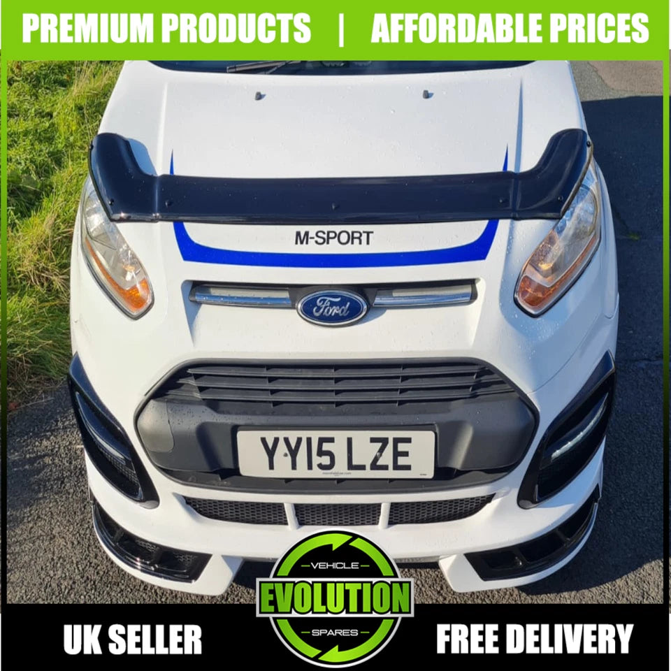 BONNET GUARD BUG DEFLECTOR BRA GLOSS BLACK FITS FORD TRANSIT CONNECT 2014-2018