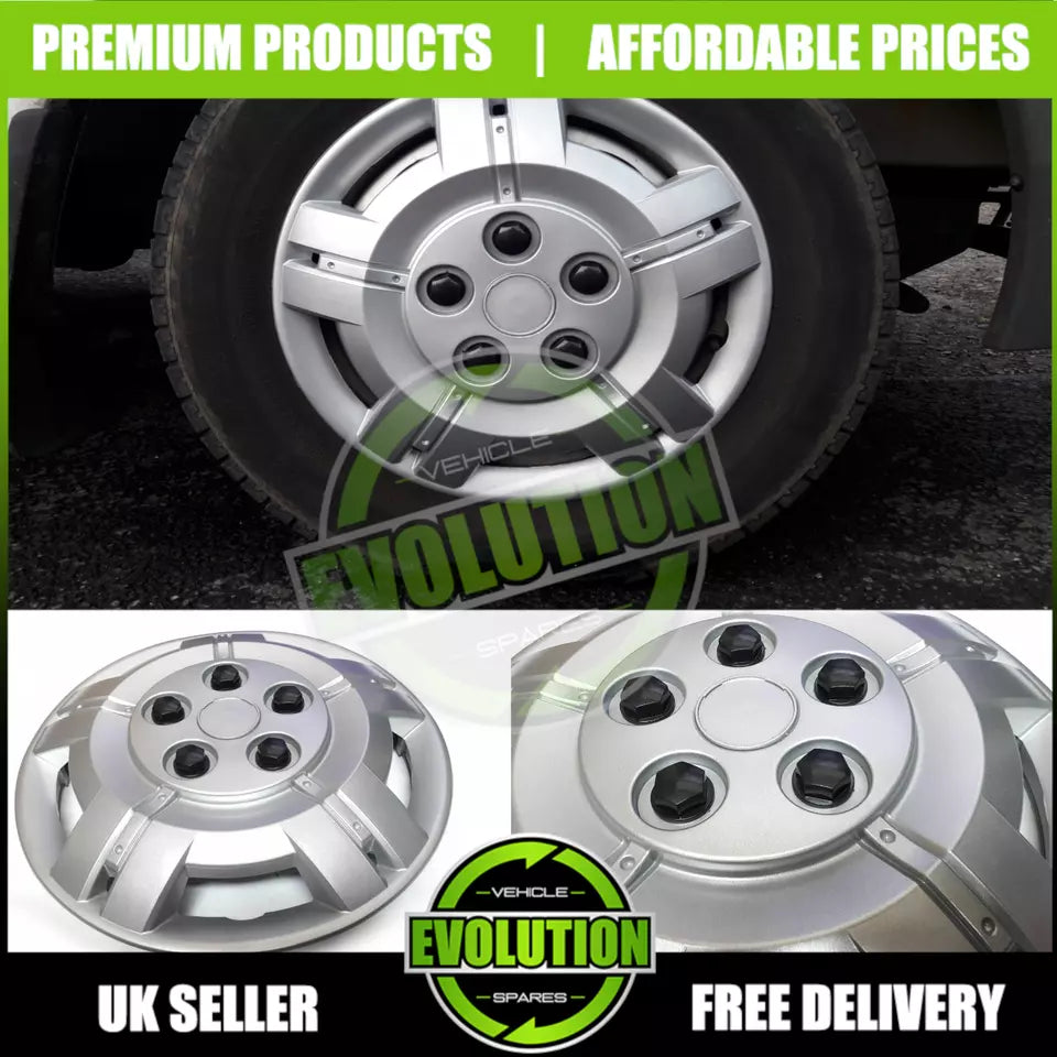 16" WHEEL TRIMS DEEP DISH HUB CAPS COMMERCIAL FIT FORD TRANSIT 2000-2025 MK6 MK7