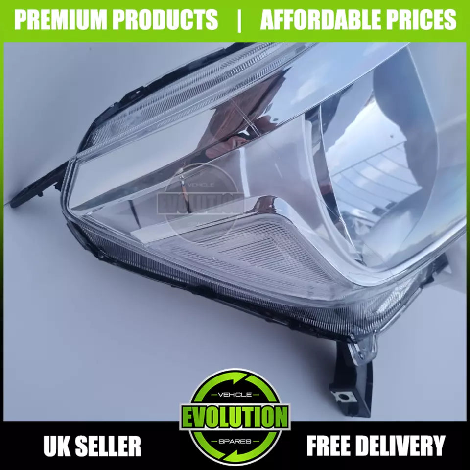 Headlight Chrome Head lamps Drivers light Halogen Fits Nissan NP300 Navara 2016-2022