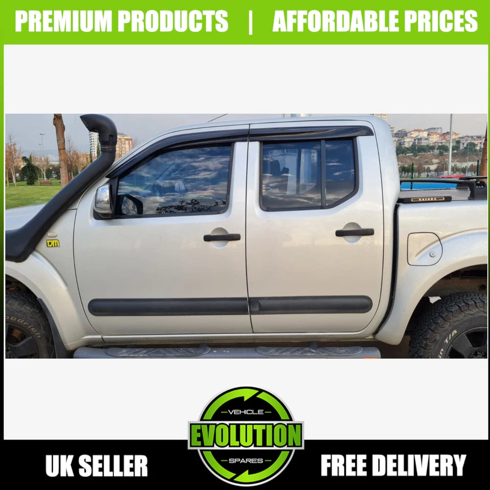 Wind Deflectors Sun Visor for Nissan Navara D40 2006-2015 Double Cab Smoke Black