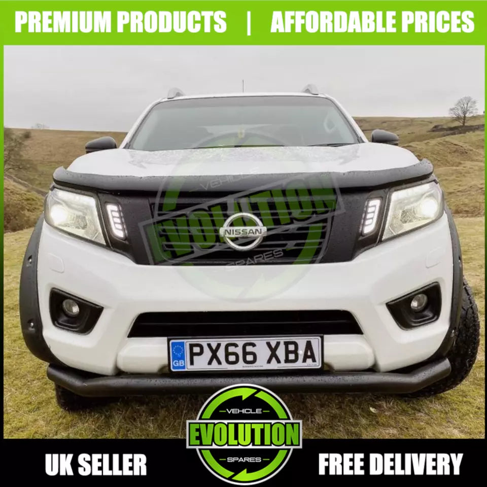 MATTE BLACK Front Headlight Cover Trims surround FITS Nissan NAVARA NP300 2016-2022