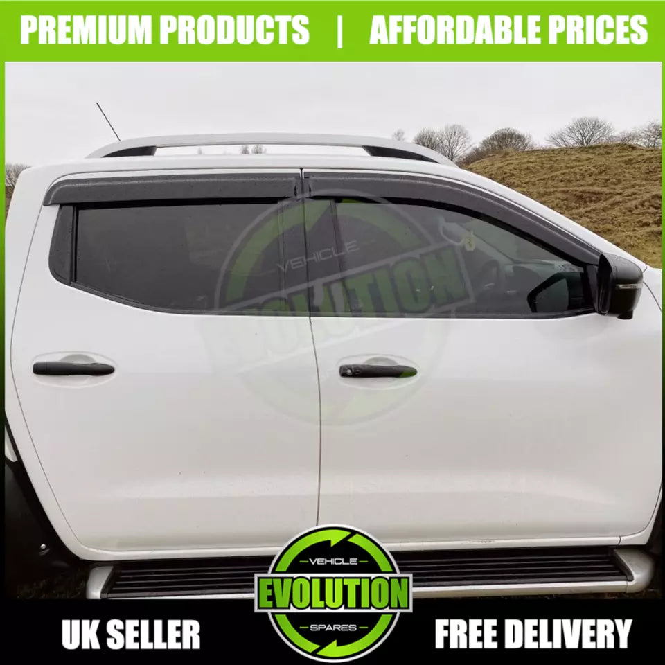 WIND RAIN SMOKE DEFLECTORS WINDOW GLOSS VISORS FOR NISSAN NAVARA NP300 2016-2022