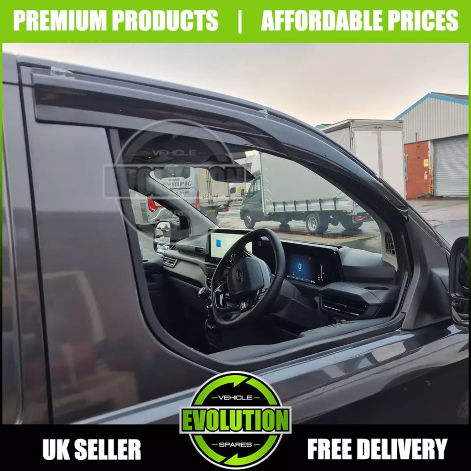WIND RAIN SUN SMOKE DEFLECTORS TO FIT FORD TRANSIT CUSTOM 2022-2025 NEW SHAPE