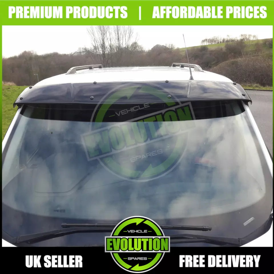SUN VISOR GUARD WINDSCREEN GLOSS BLACK FITS FORD TRANSIT CUSTOM 2012- 2022