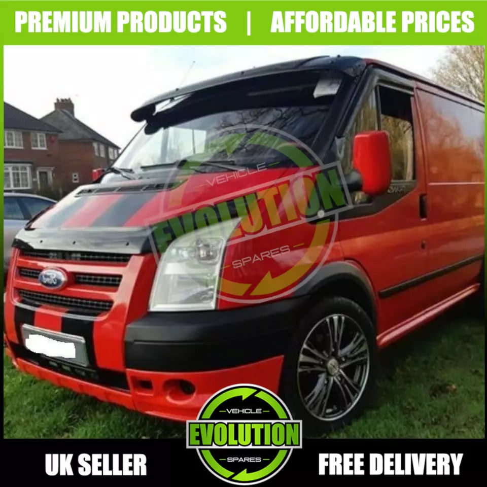 TO FIT FORD TRANSIT MK7 07-13 BLACK SOLID SUNVISOR & BONNET GUARD 2 ITEMS