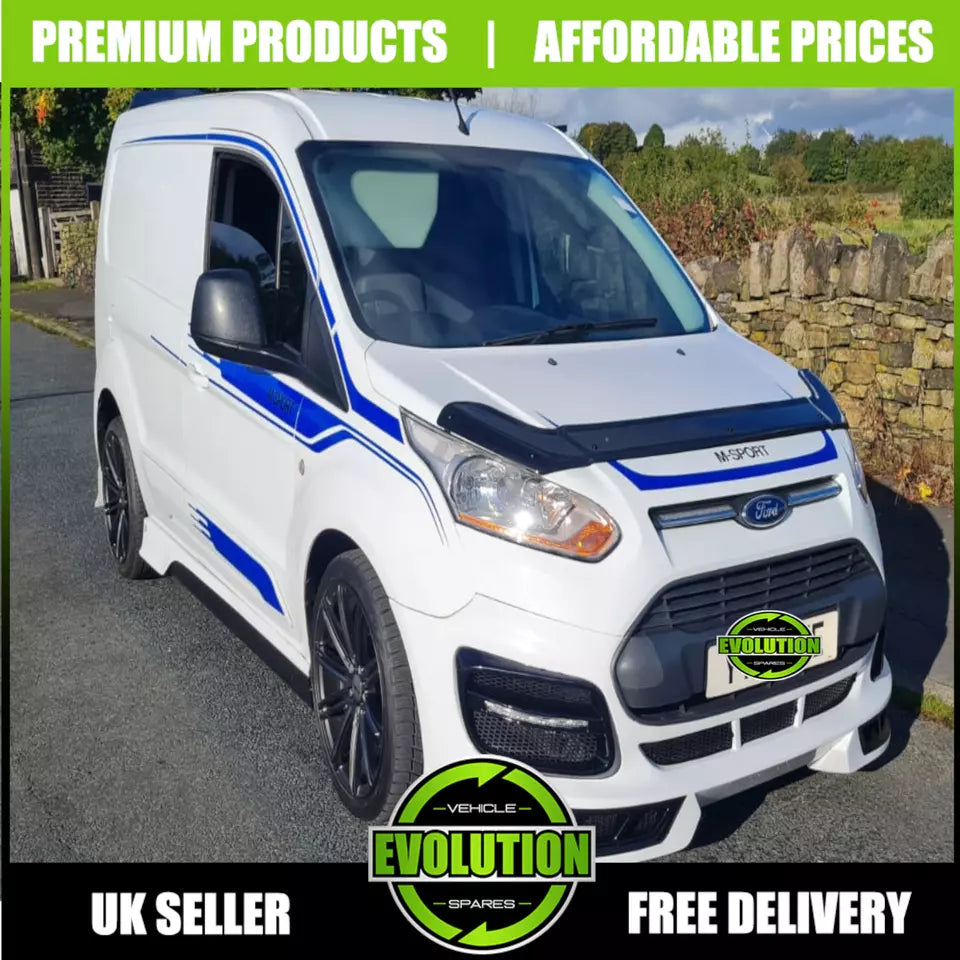 BONNET GUARD BUG DEFLECTOR BRA GLOSS BLACK FITS FORD TRANSIT CONNECT 2014-2018