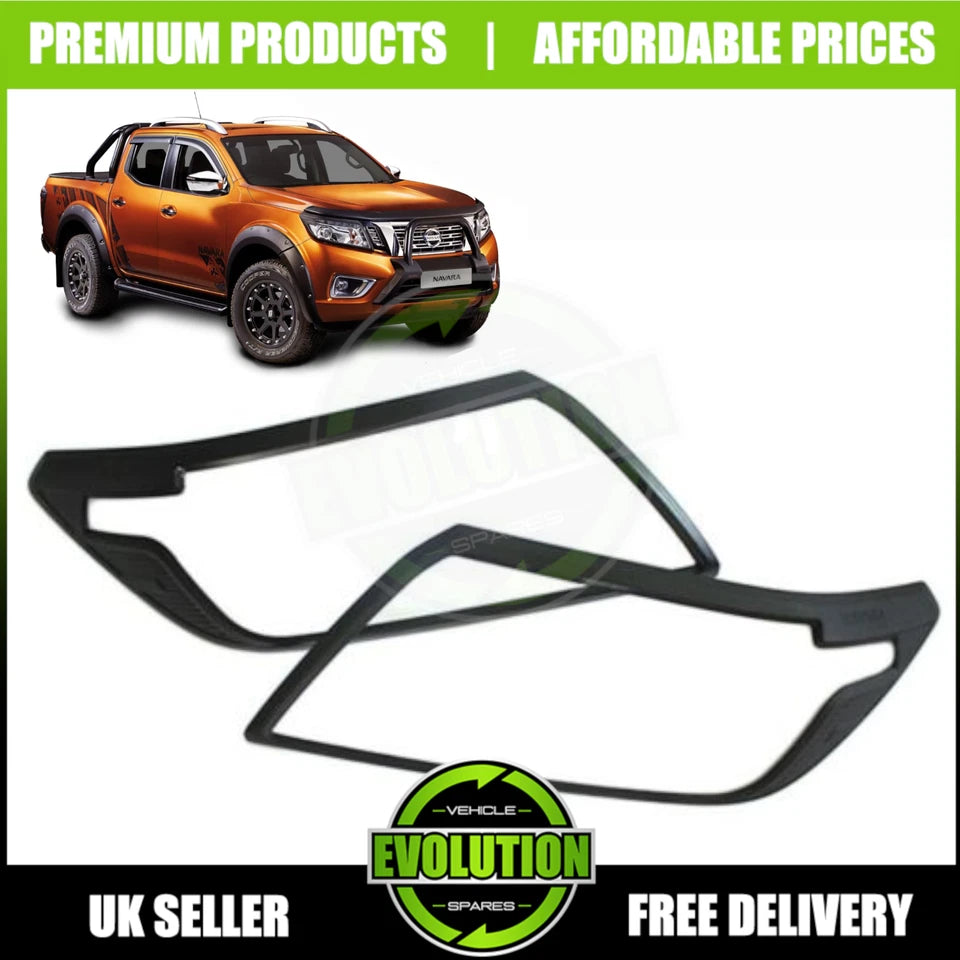 FITS Nissan NAVARA NP300 2016-2022 Head Light Cover Trims Surrounds Matte