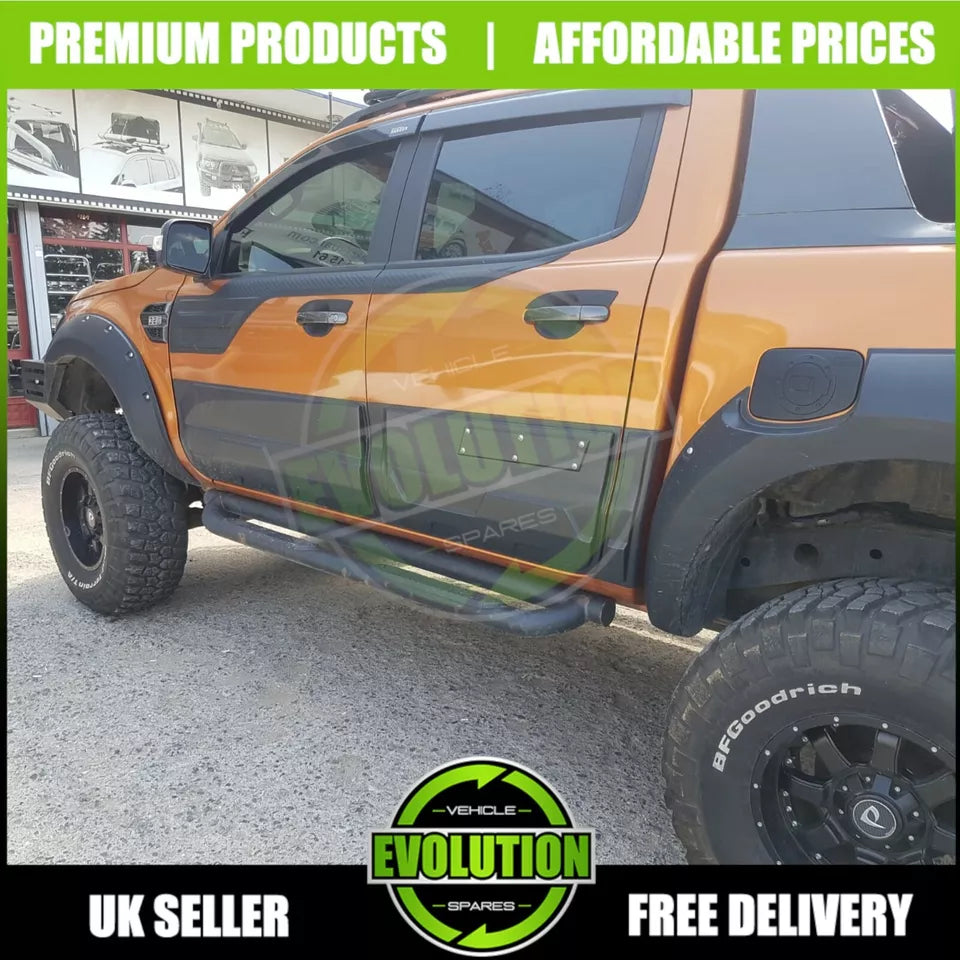 MATT BLACK SIDE DOOR MOULDING TRIM TO FIT FORD RANGER 2012-2022 T6 T7 T8