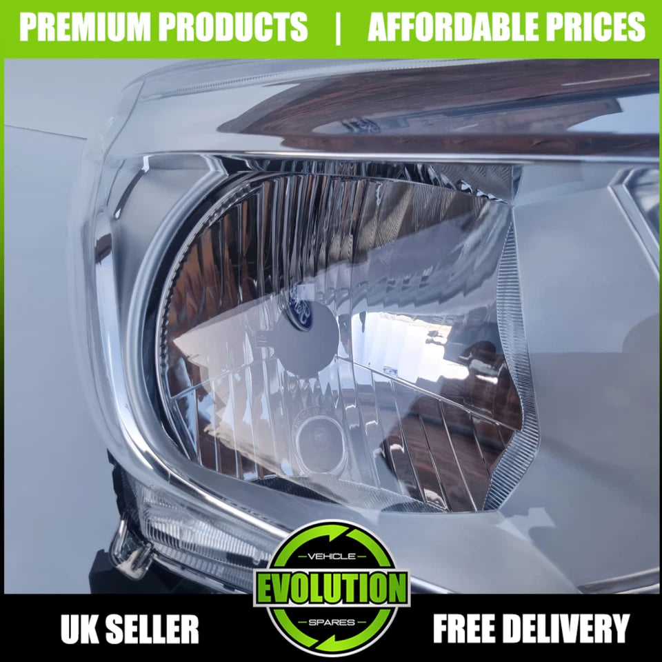 Headlight Chrome Head lamps Drivers light Halogen Fits Nissan NP300 Navara 2016-2022