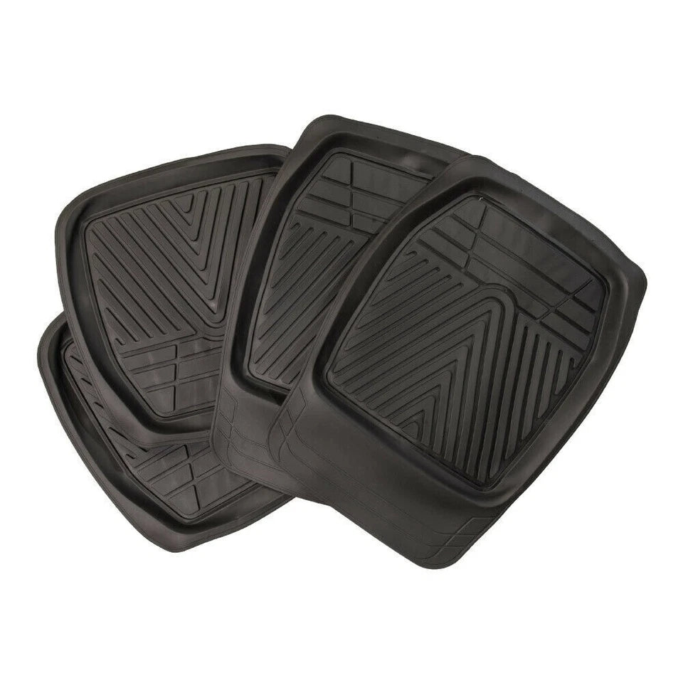 To fit NISSAN Navara 2006-2015 Deep Tray Rubber Floor Mats Heavy Duty Mud Mats