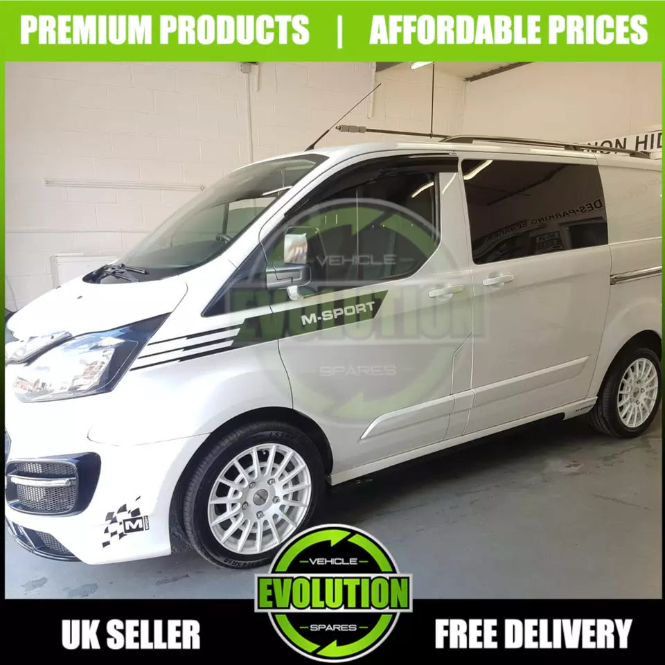 WIND RAIN SMOKE DEFLECTORS TO FIT FORD TRANSIT CUSTOM 13-22 VISORS EXTERNAL FIT