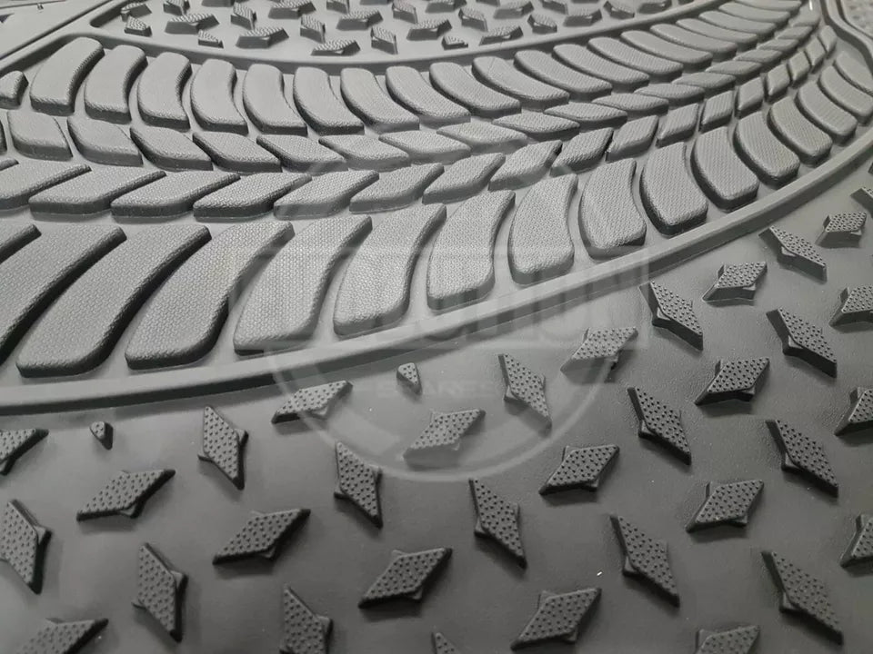 TO FIT Nissan NAVARA HEAVY DUTY BLACK RUBBER CAR MAT SET NON SLIP SET OF