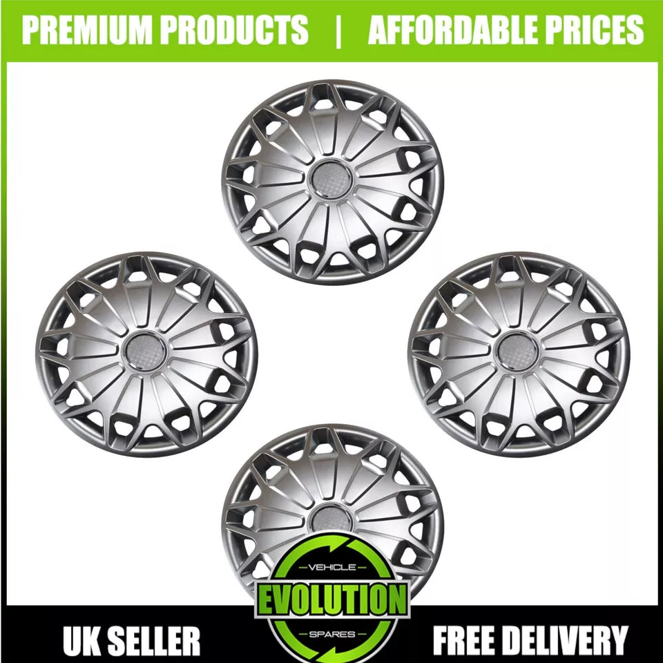 15" WHEEL TRIMS HUB CAPS COVERS RIMS TO FIT FORD TRANSIT COURIER 2014-2025