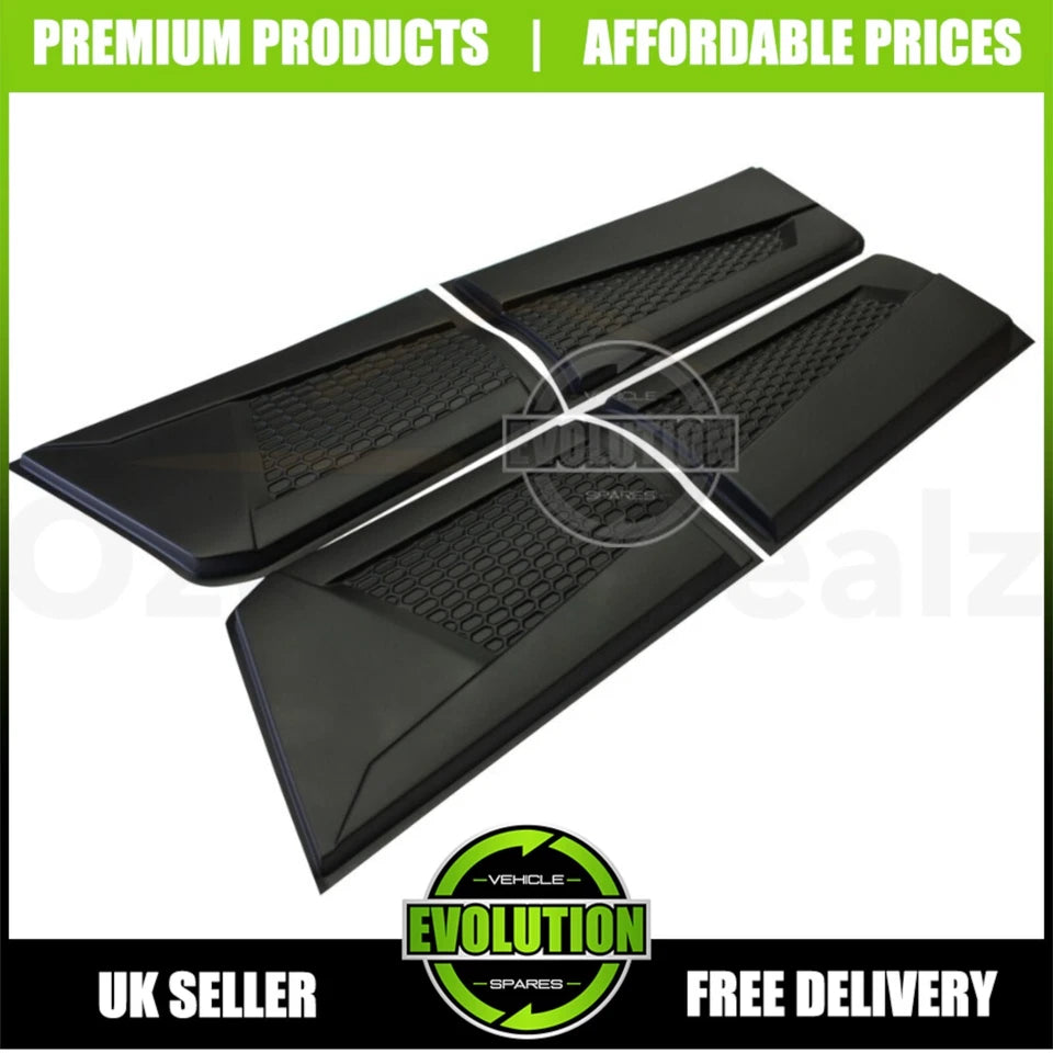 MATT BLACK SIDE DOOR BODY KIT CLADDING TRIM FITS Nissan Navara NP300 2016-2022