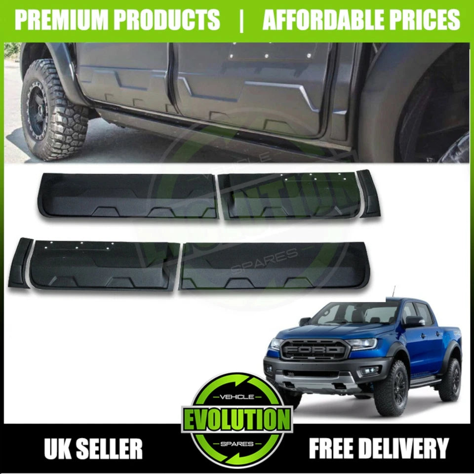 MATT BLACK SIDE DOOR MOULDING TRIM TO FIT FORD RANGER 2012-2022 T6 T7 T8