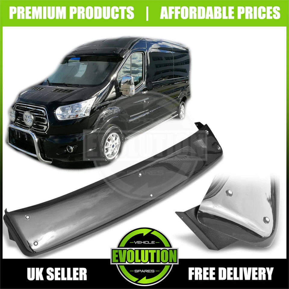 SUN VISOR GUARD WINDSCREEN GLOSS BLACK FITS FORD TRANSIT MK8 2014- 2023