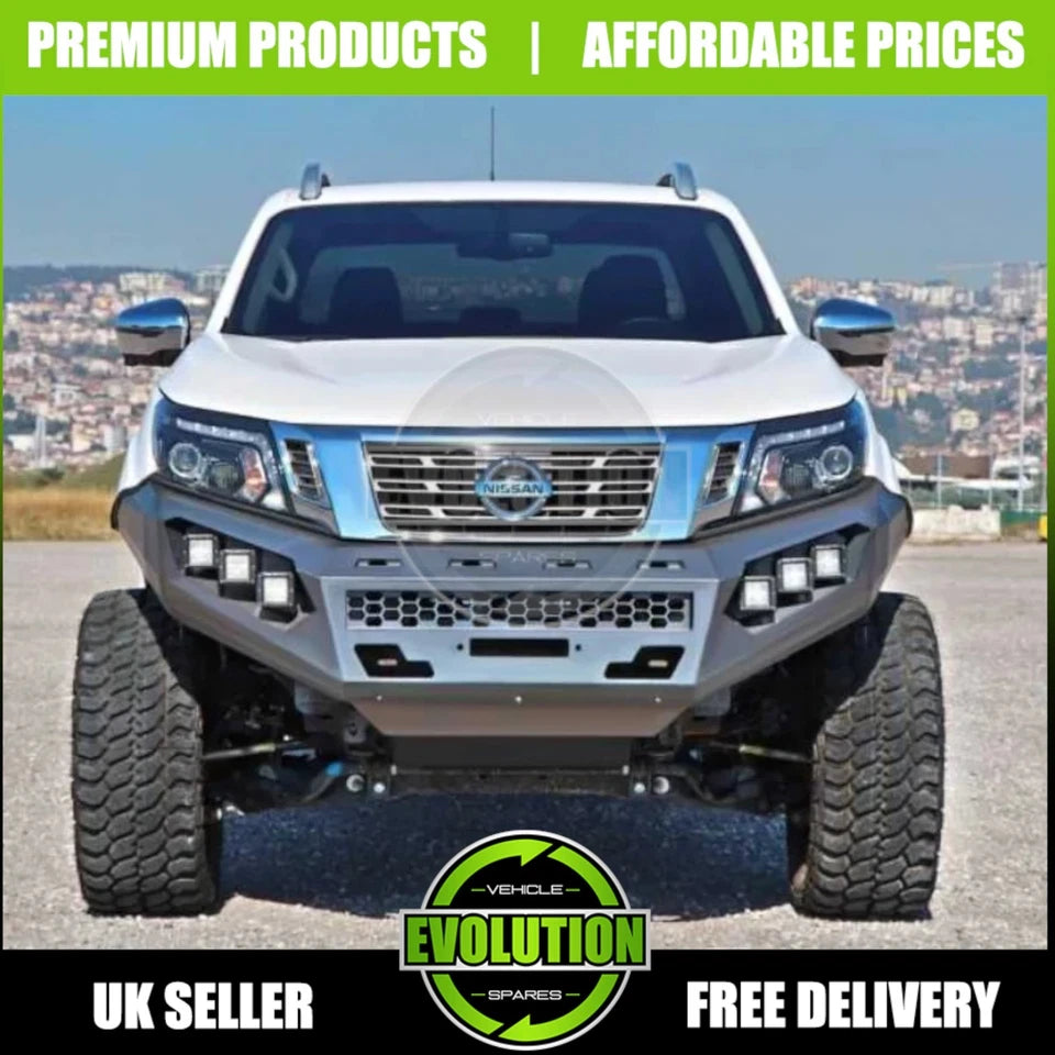 FRONT BUMPER WINCH HEAVY DUTY BLACK STEEL 4X4 FOR NISSAN NAVARA D23 NP300 2016-2022