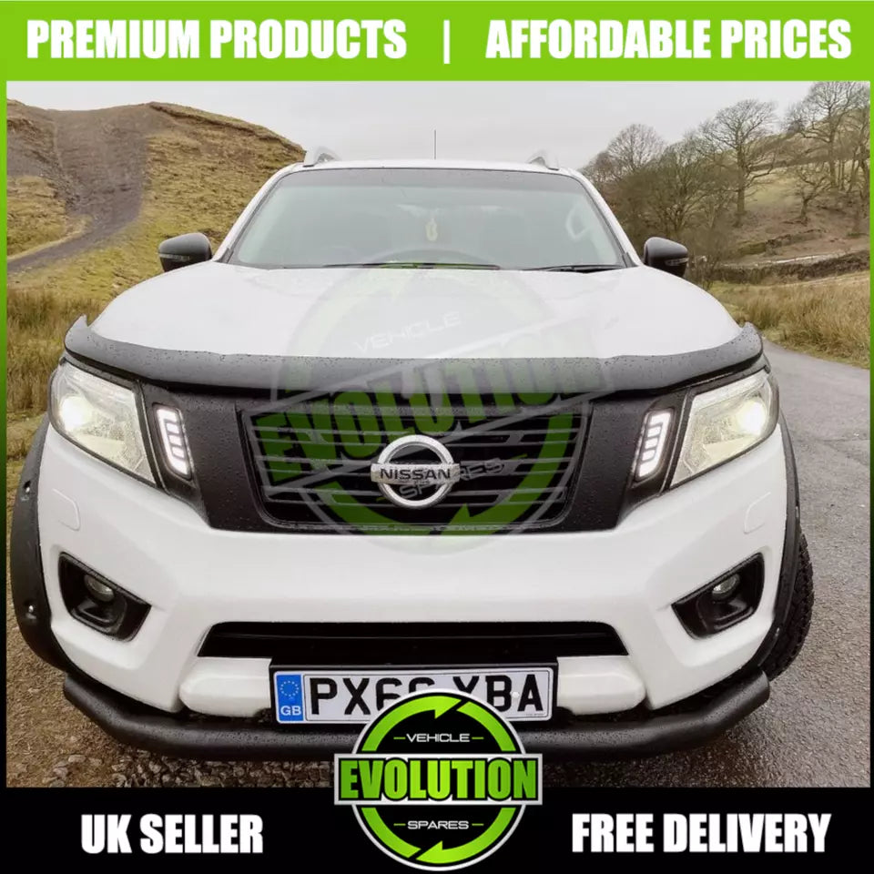 MATTE BLACK Front Headlight Cover Trims surround FITS Nissan NAVARA NP300 2016-2022